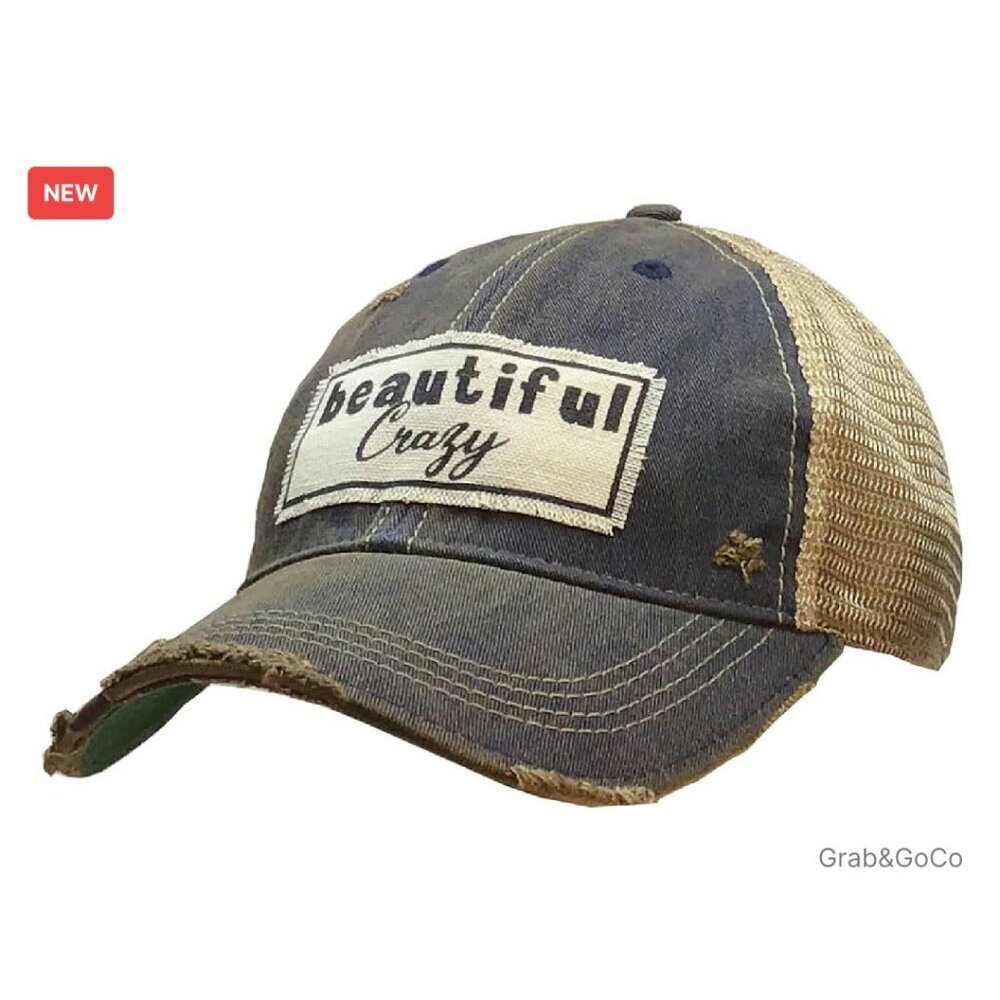 Vintage Distressed Trucker Cap Classic Retro Unisex Adjustable Snapback Mesh